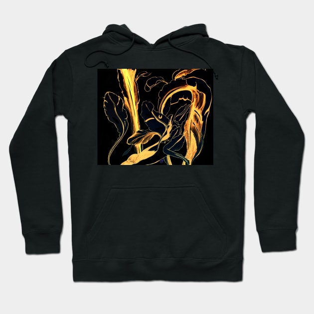 Plant in Blue Marker - Leaf of Life Miracle Leaf - Black and Gold Hoodie by ANoelleJay